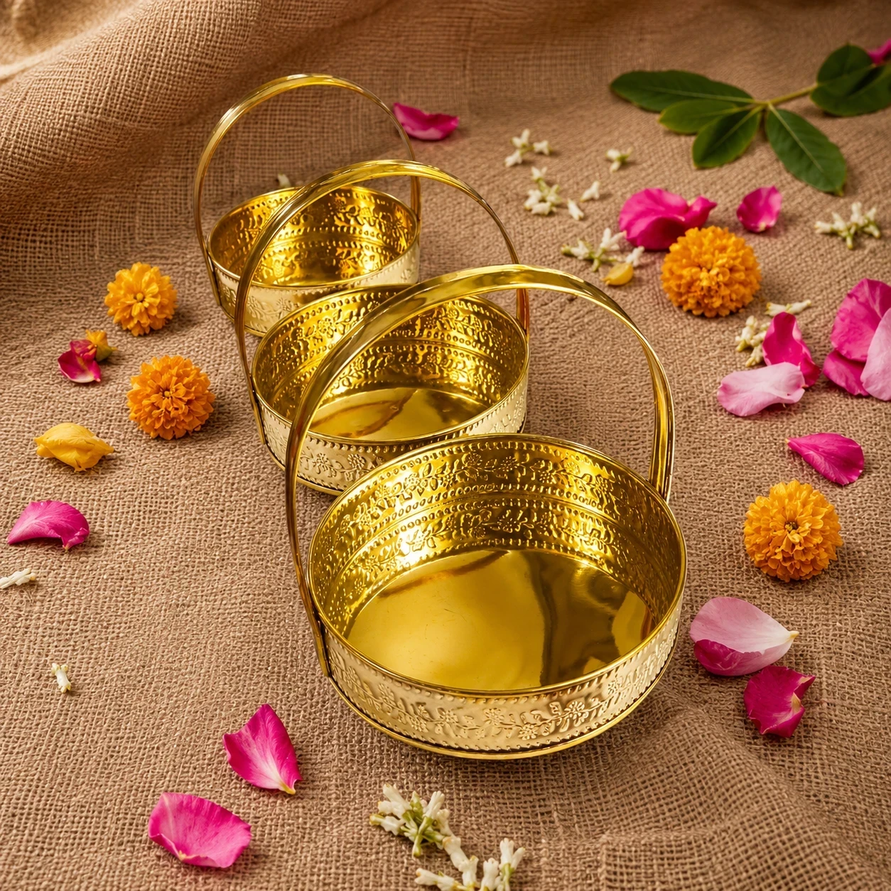 ফুল ঝুড়ি- পিতল (৩পিস সেট)