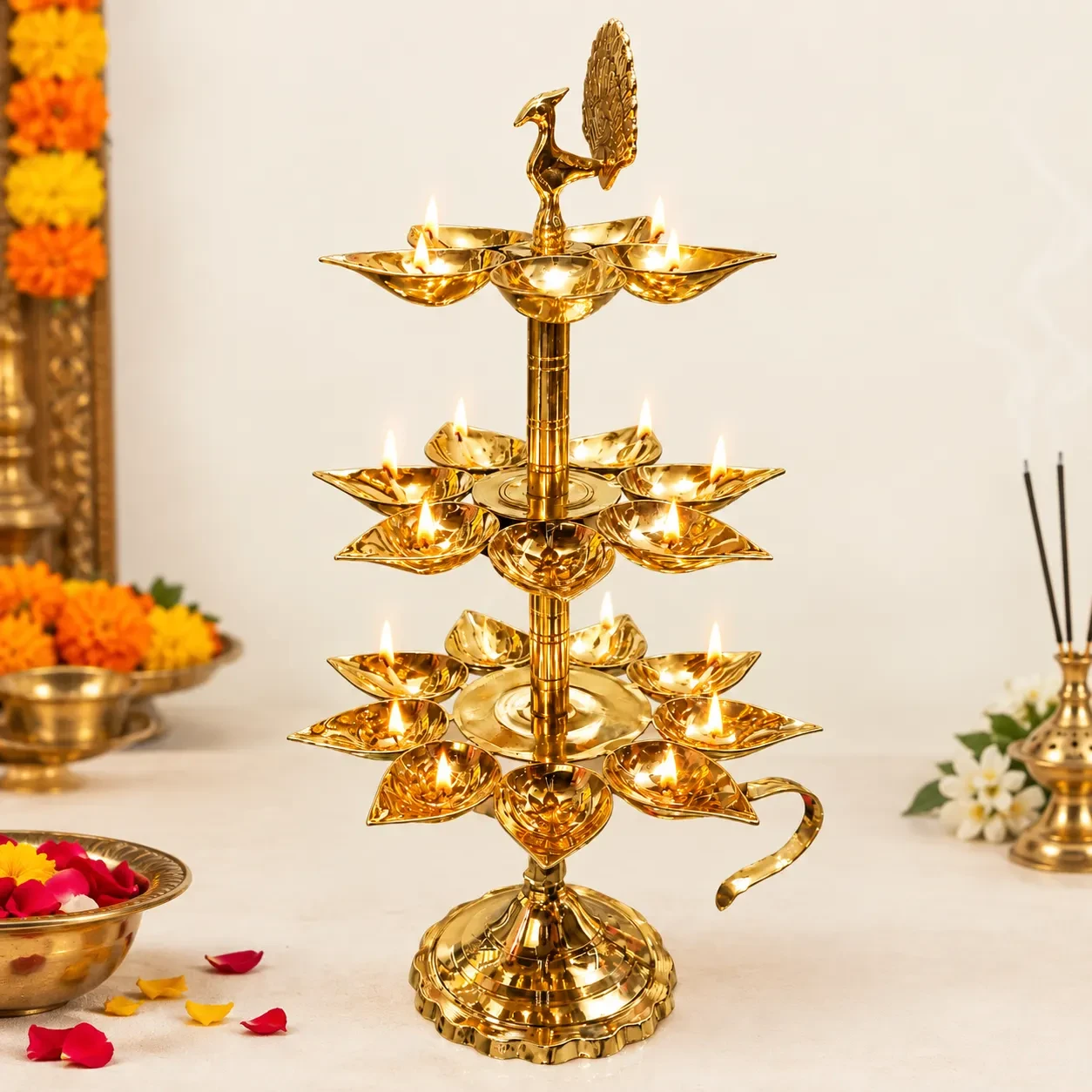 পিতলের একুশ প্রদীপ